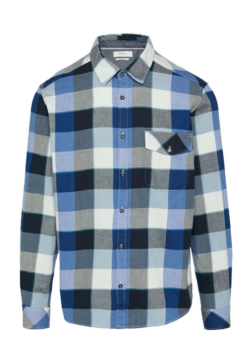Herren Flanellhemd mit blauem Karomuster
