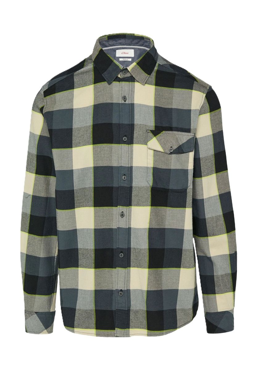 Langärmeliges Flanellhemd mit Regular Fit