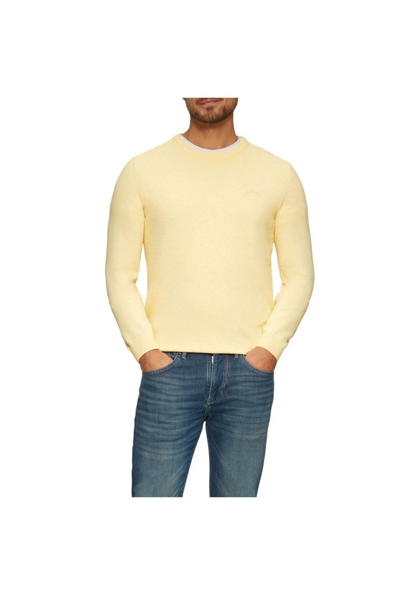 Klassischer Baumwollpullover mit Rundhalsausschnitt