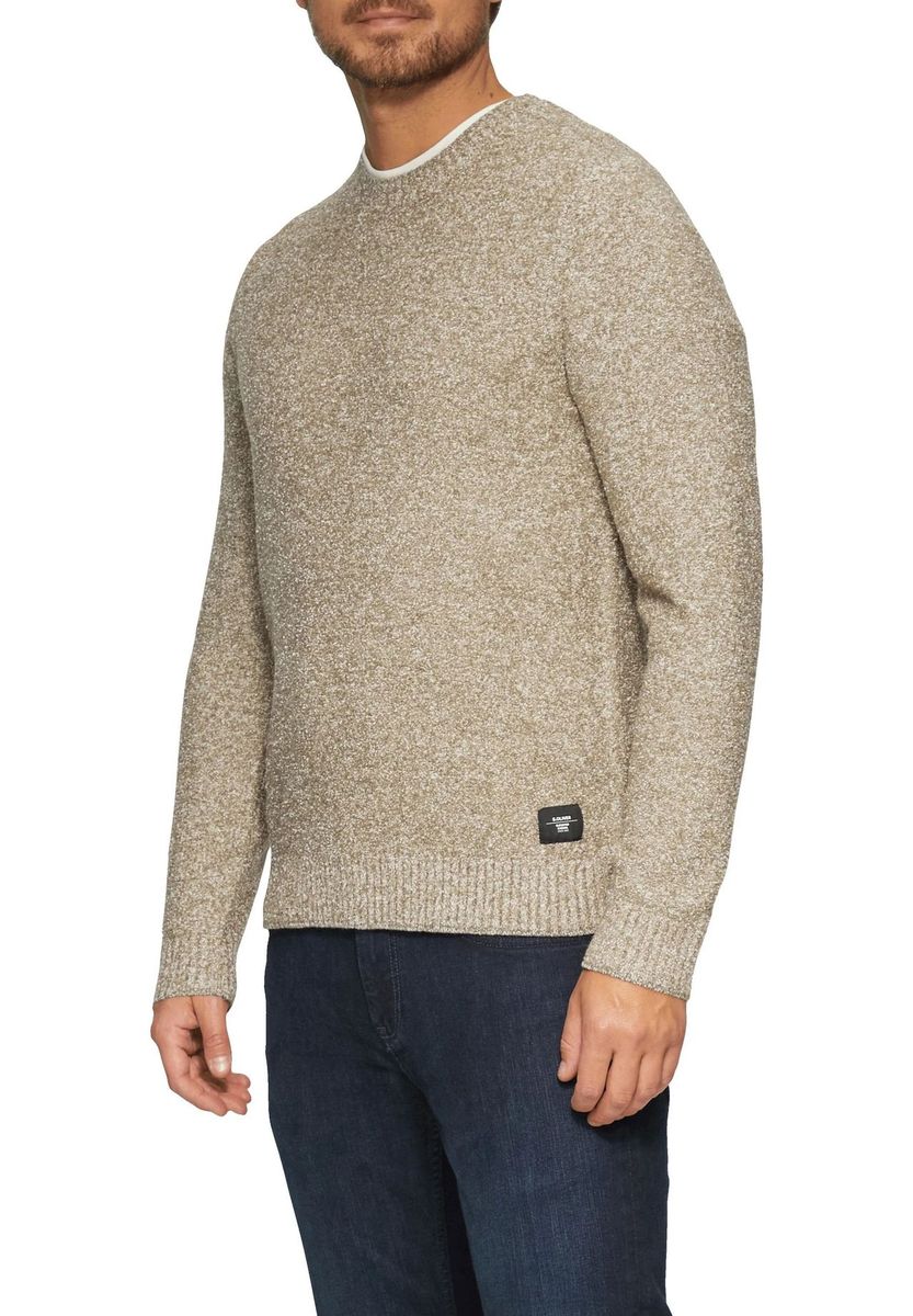 Herren Bouclé Strickpullover mit Rundhalsausschnitt