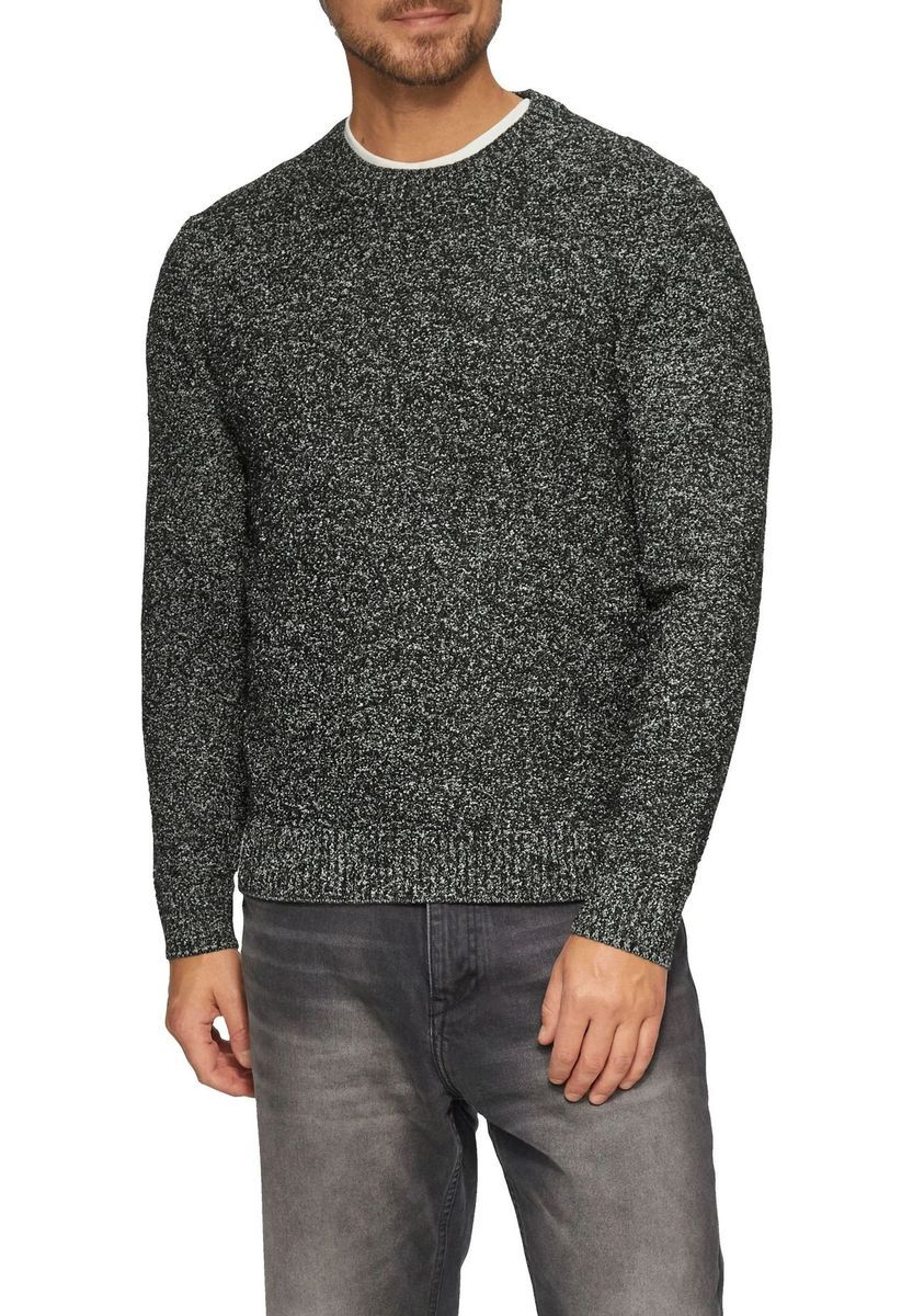 Strukturierter Strickpullover mit Rundhalsausschnitt