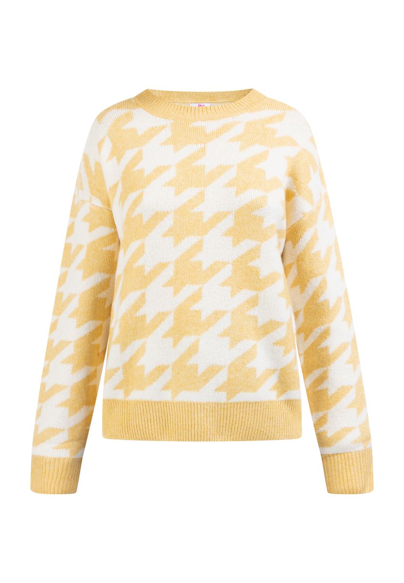 Oversized Strickpullover mit Hahnentrittmuster