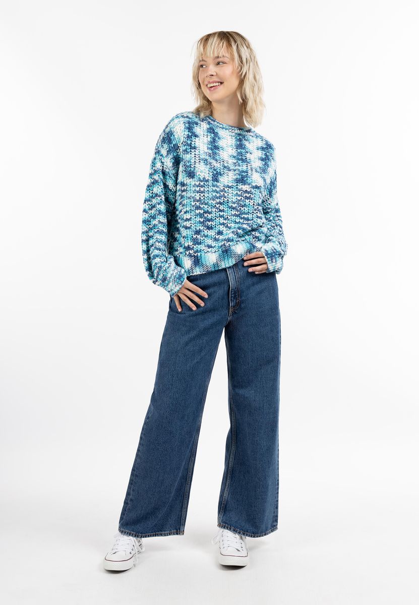 Grobstrickpullover mit Rundhalsausschnitt