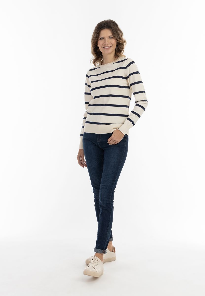 Klassischer Strickpullover mit Streifenmuster