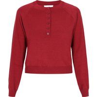 Klassischer Henley-Strick mit Raglanärmeln