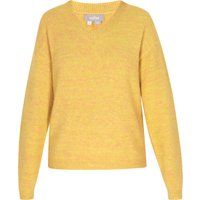 Melange-Strickpullover mit V-Ausschnitt