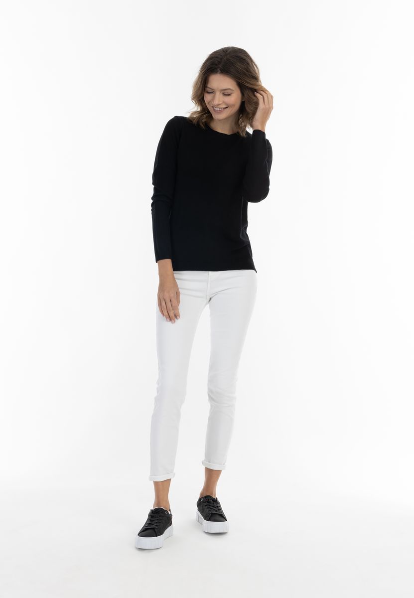 Feinstrick-Pullover mit Rundhalsausschnitt