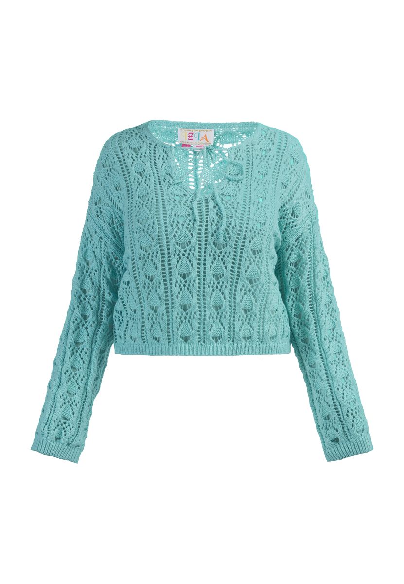 Boho-Häkelpullover mit Durchbruchmuster