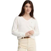 Baumwollstrickpullover mit V-Ausschnitt