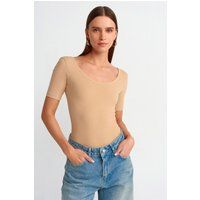 Kurzärmeliger Baumwolljersey-Unitard
