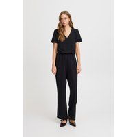 Puristischer V-Ausschnitt Kurzarm-Jumpsuit