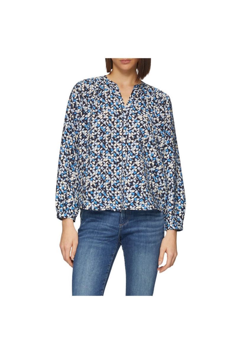 Geometrische Bluse mit geteiltem Ausschnitt
