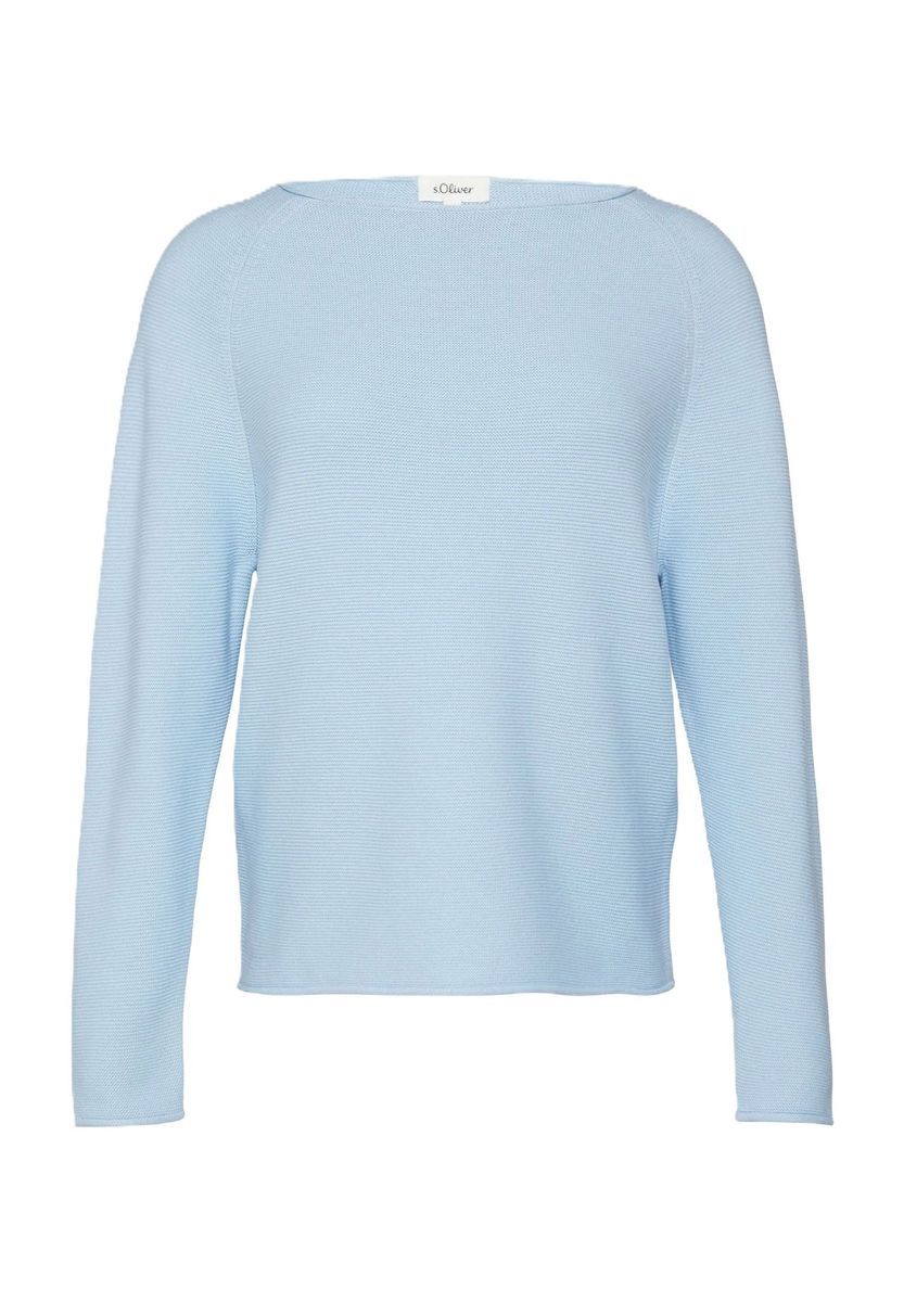 Hellblauer Strickpullover aus Baumwollmischung