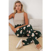 Loungehose mit Bären- und Herzmuster
