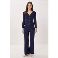 Lockere Lounge-Hose mit weitem Bein