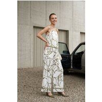 Set aus Satin-Top und Hose mit abstraktem Muster