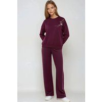 Besticktes Sweatshirt und Hose Set