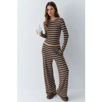 Gestreiftes Rippstrick-Coord-Set