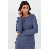 Geripptes Langarm-Loungewear-Set