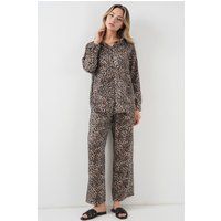 Loungewear-Set mit Leopardenmuster aus Satin