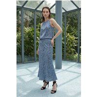 Koordiniertes Lyocell-Midi-Set mit Blumenmuster