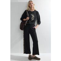 Strick-Lounge-Set mit Leopard-Applikation