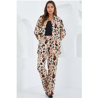 Strukturiertes Strickset mit Leoprint