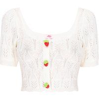 Pointelle-Strickoberteil mit Erdbeerknöpfen