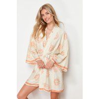 Kimono-Bademantel mit himmlischem Sonnendruck
