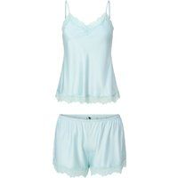 Zartes Satin-Pyjama-Set mit Spitzenbesatz
