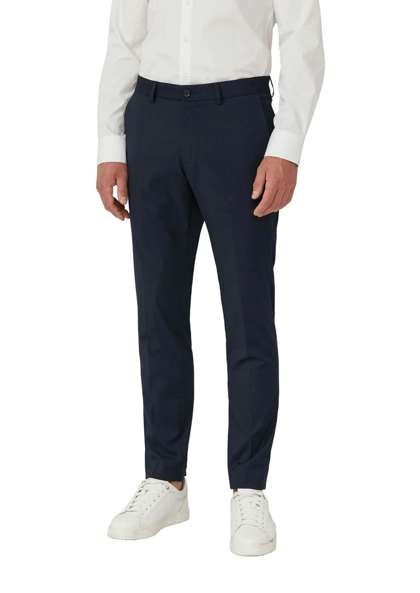 Klassische, schmal geschnittene marineblaue Anzughose