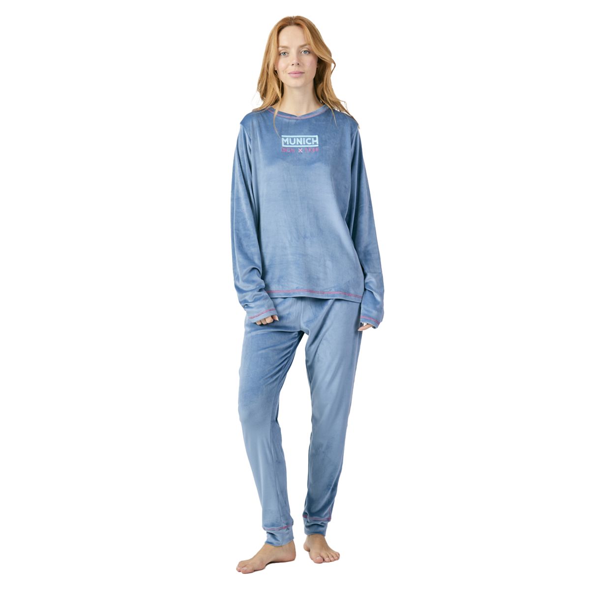 Langärmeliges Pyjama-Set aus Samt