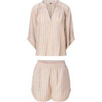 Gestreiftes Oversize-Oberteil und Shorts Set