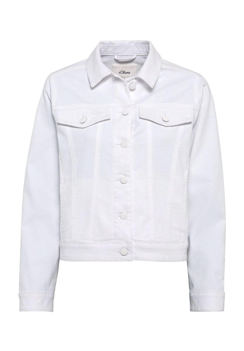 Klassische, kurze Jeansjacke in Weiß