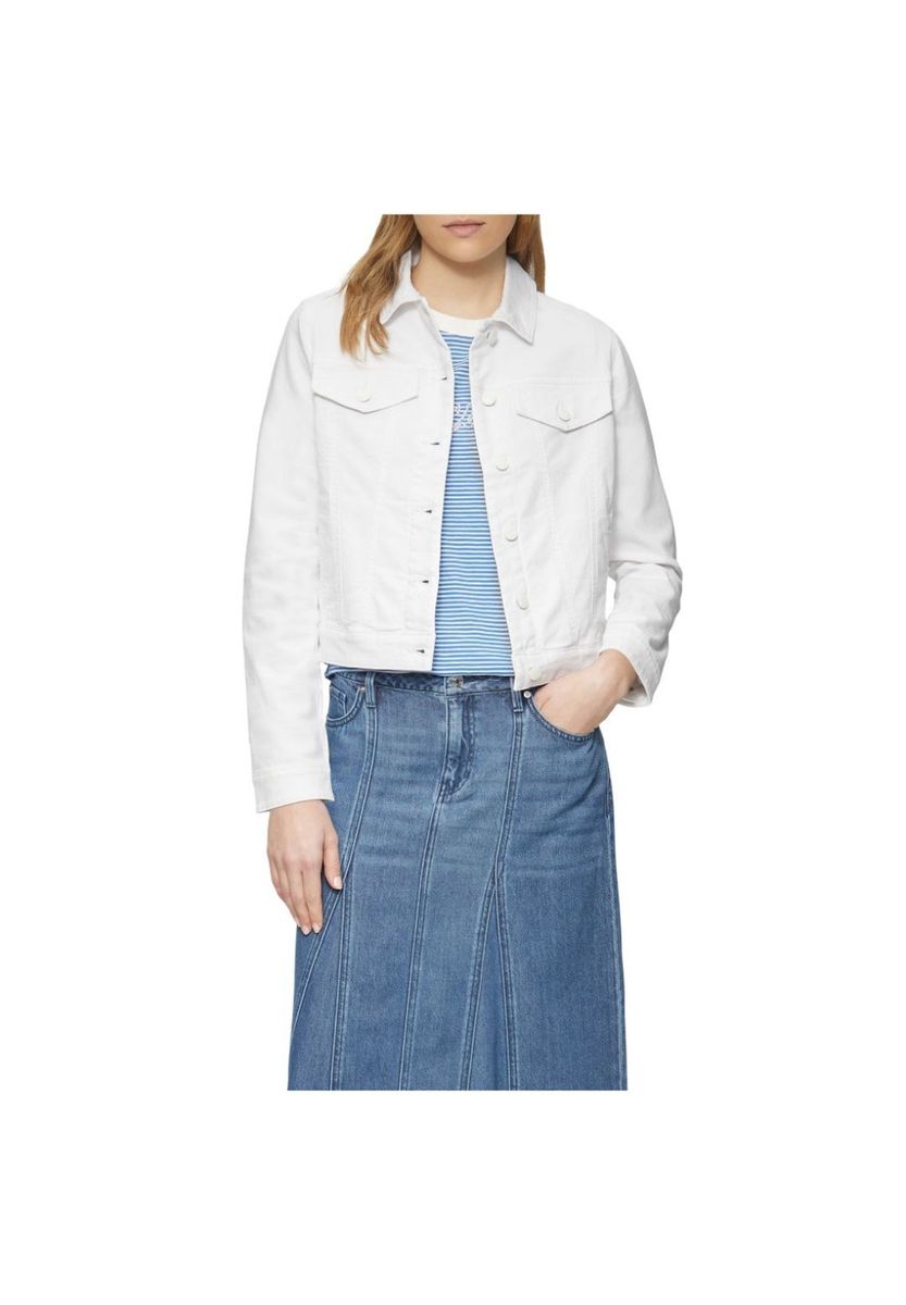 Klassische, kurze Jeansjacke in Weiß