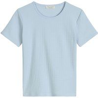 Fein geripptes Lounge-T-Shirt aus Baumwolle