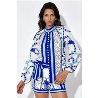 Kurzer Jumpsuit mit Nautik-Print