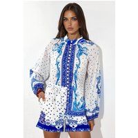 Playsuit mit Paisley-Muster und Bindedetail