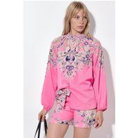 Eleganter Paisley-Playsuit mit Bindegürtel