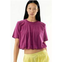 Bauchfreies T-Shirt mit Ballonsaum