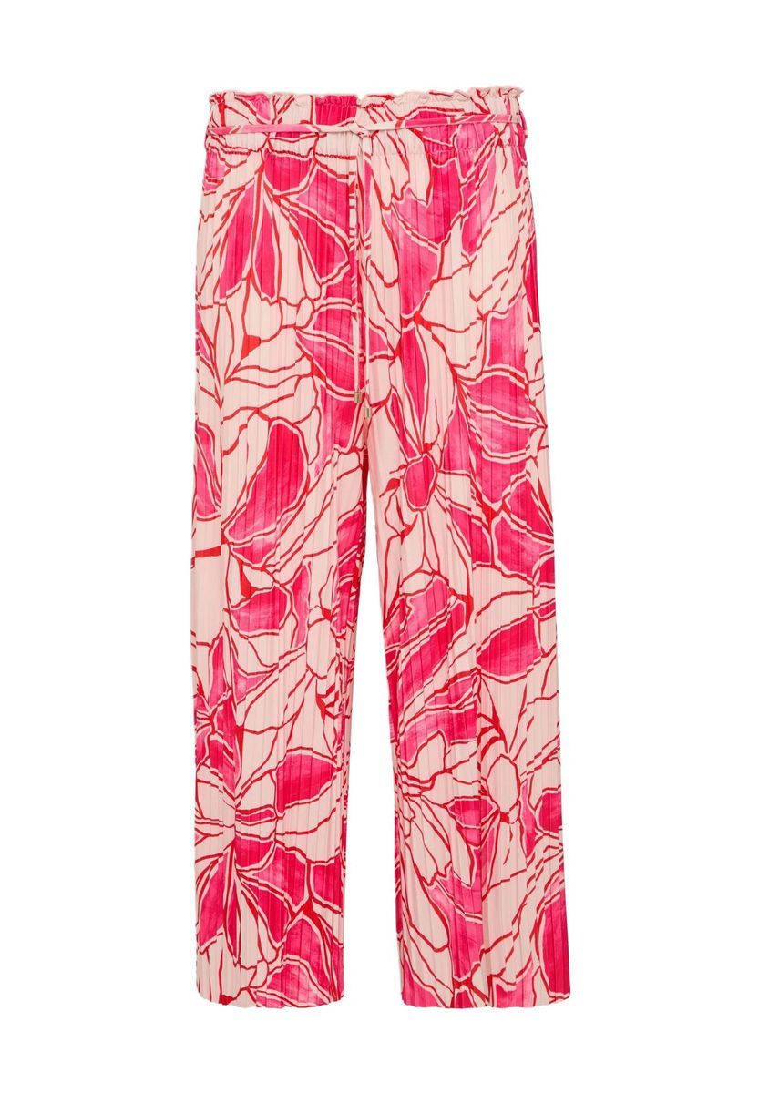Plissee Cropped Hose mit Blumenmuster