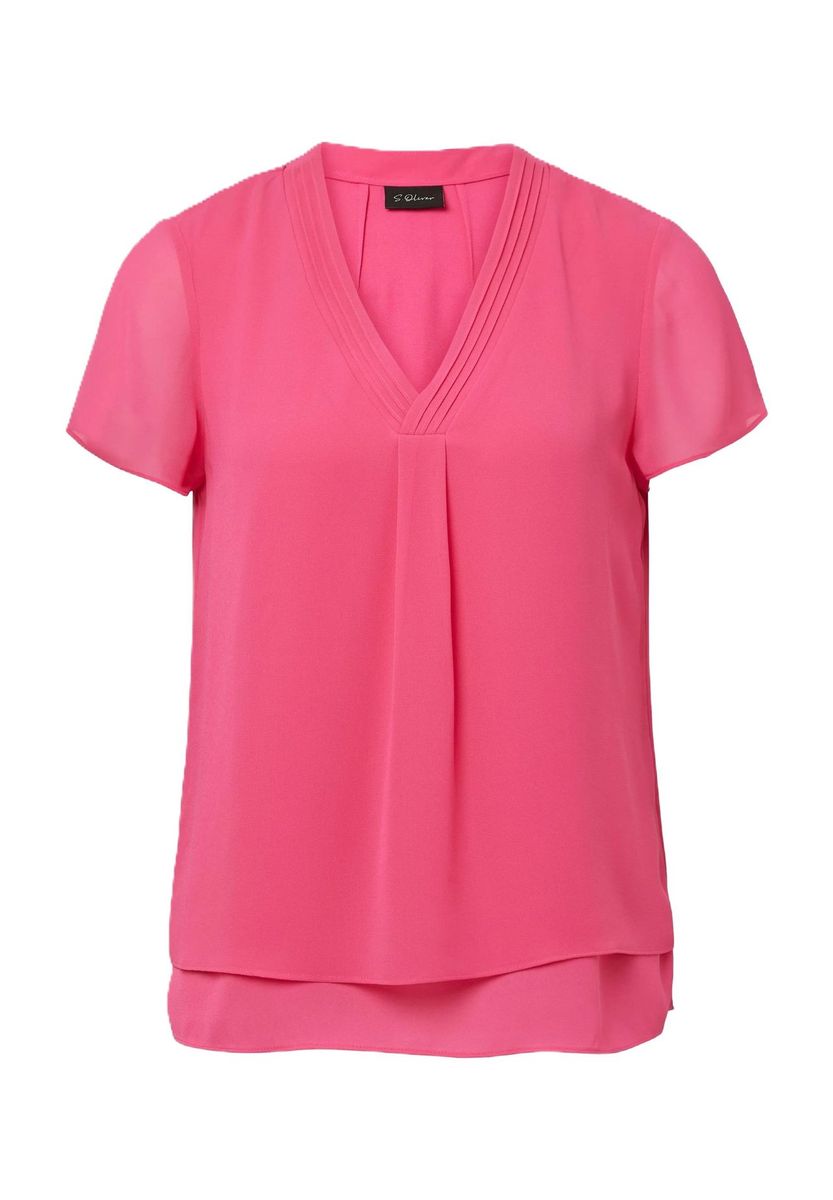 Elegante pinke Chiffon-Lagenbluse