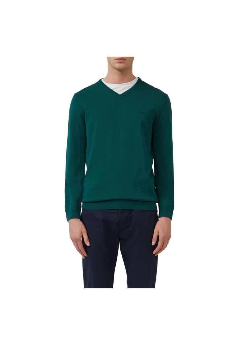 Klassischer V-Ausschnitt Strickpullover aus Baumwolle