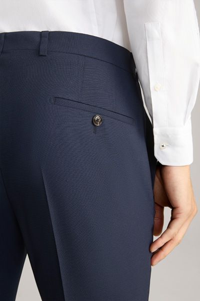 JOOP! Gun Marineblaue Slim-Fit Anzughose Strukturierter Wollmischung