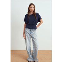 Bluse mit Raffung und Rückenausschnitt