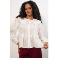 Strukturierte Bluse mit Bubikragen