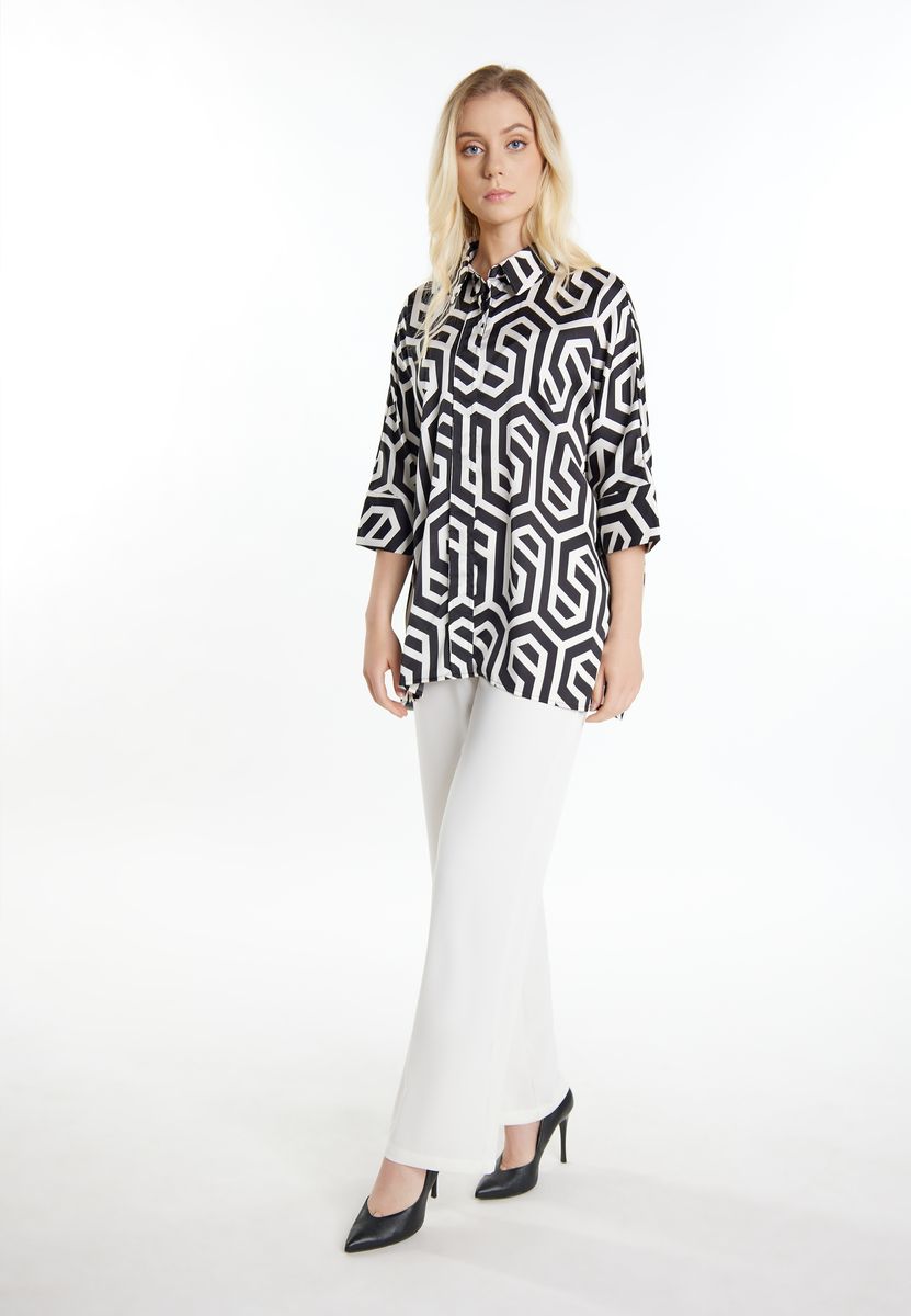 Hemdbluse mit geometrischem Print
