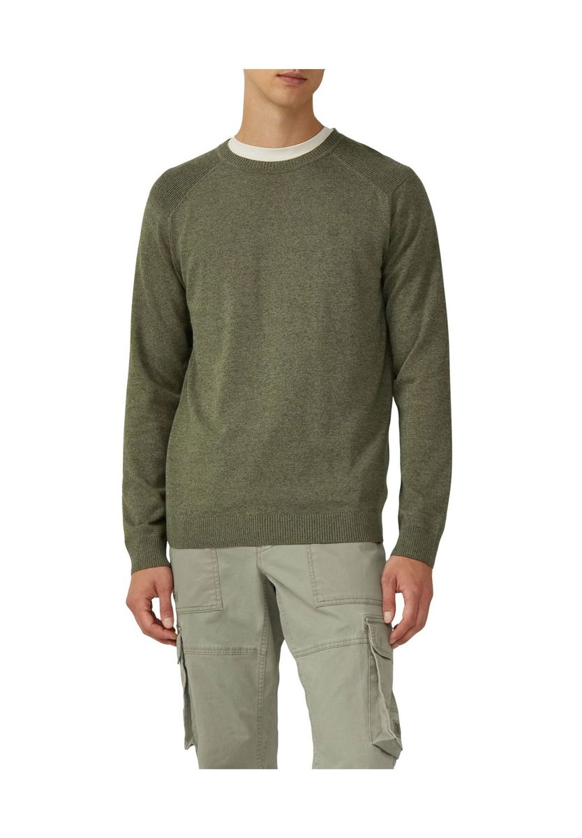 Baumwollstrickpullover mit Rundhalsausschnitt