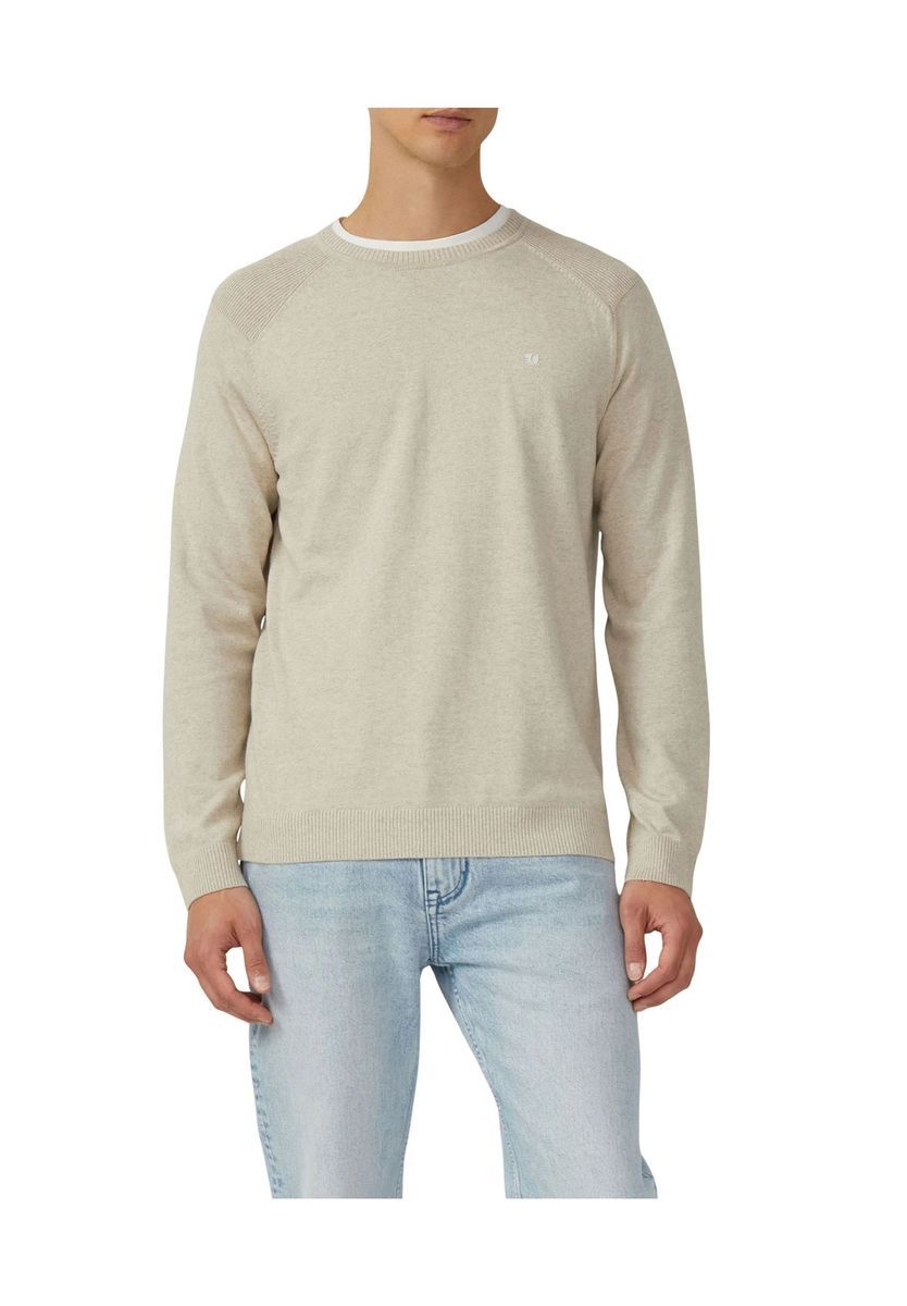 Klassischer Baumwollpullover mit Rundhalsausschnitt