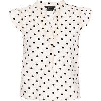 Punktierte Bluse mit Flügelärmeln